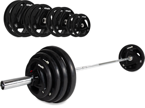 VirtuFit Olympische Rubberen Halterset - 120 kg-2