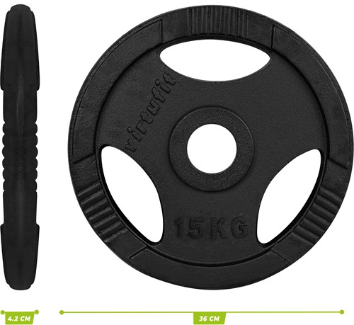 VirtuFit Olympische Gietijzeren Halterschijf - 15 kg-3