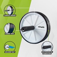 VirtuFit Dubbel Buikspierwiel - Ab Roller - Ab Wheel - met Mat-2