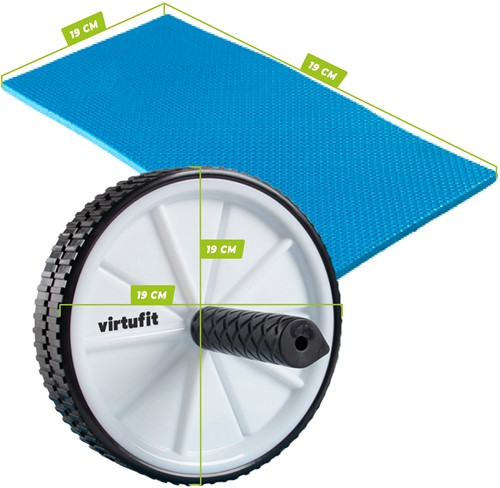 VirtuFit Dubbel Buikspierwiel - Ab Roller - Ab Wheel - met Mat-3