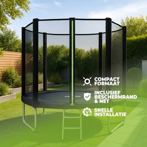 VirtuFit Trampoline met Veiligheidsnet - Zwart - 251 cm-3