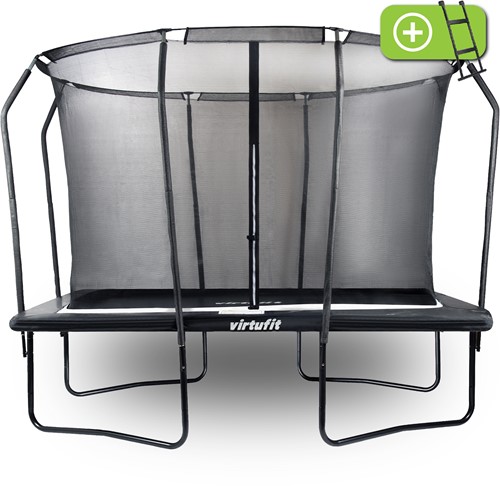 VirtuFit Premium Rechthoekige Trampoline met Veiligheidsnet - Zwart - 213 x 305 cm - Gratis trap