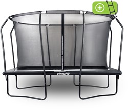 VirtuFit Premium Rechthoekige Trampoline met Veiligheidsnet - Zwart - 244 x 366 cm - Gratis trap