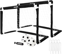 VirtuFit Kinder Voetbaldoelen Set met 2 Ballen en Pomp - Voetbalgoals - 92 x 64 cm