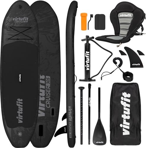 VirtuFit Supboard Cruiser 305 - Zwart - Met Kajak zitje, accessoires en draagtas
