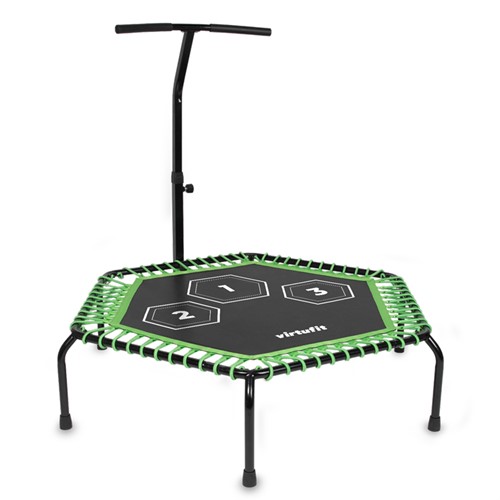 VirtuFit Fitness Trampoline Pro met Handvat - Zwart - Verstelbare hoogte - 127 cm springmat