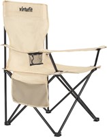 VirtuFit Opvouwbare Camping Stoel - Strandstoel - Beige-2