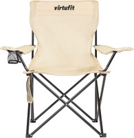 VirtuFit Opvouwbare Camping Stoel - Strandstoel - Beige-3