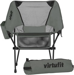 VirtuFit Camping Stoel Compact - Strandstoel - Opvouwbaar - Grijs