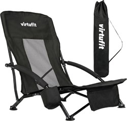 VirtuFit Strandstoel opvouwbaar - Campingstoel - Zwart