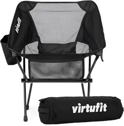 VirtuFit Camping Stoel Compact - Strandstoel - Opvouwbaar - Zwart