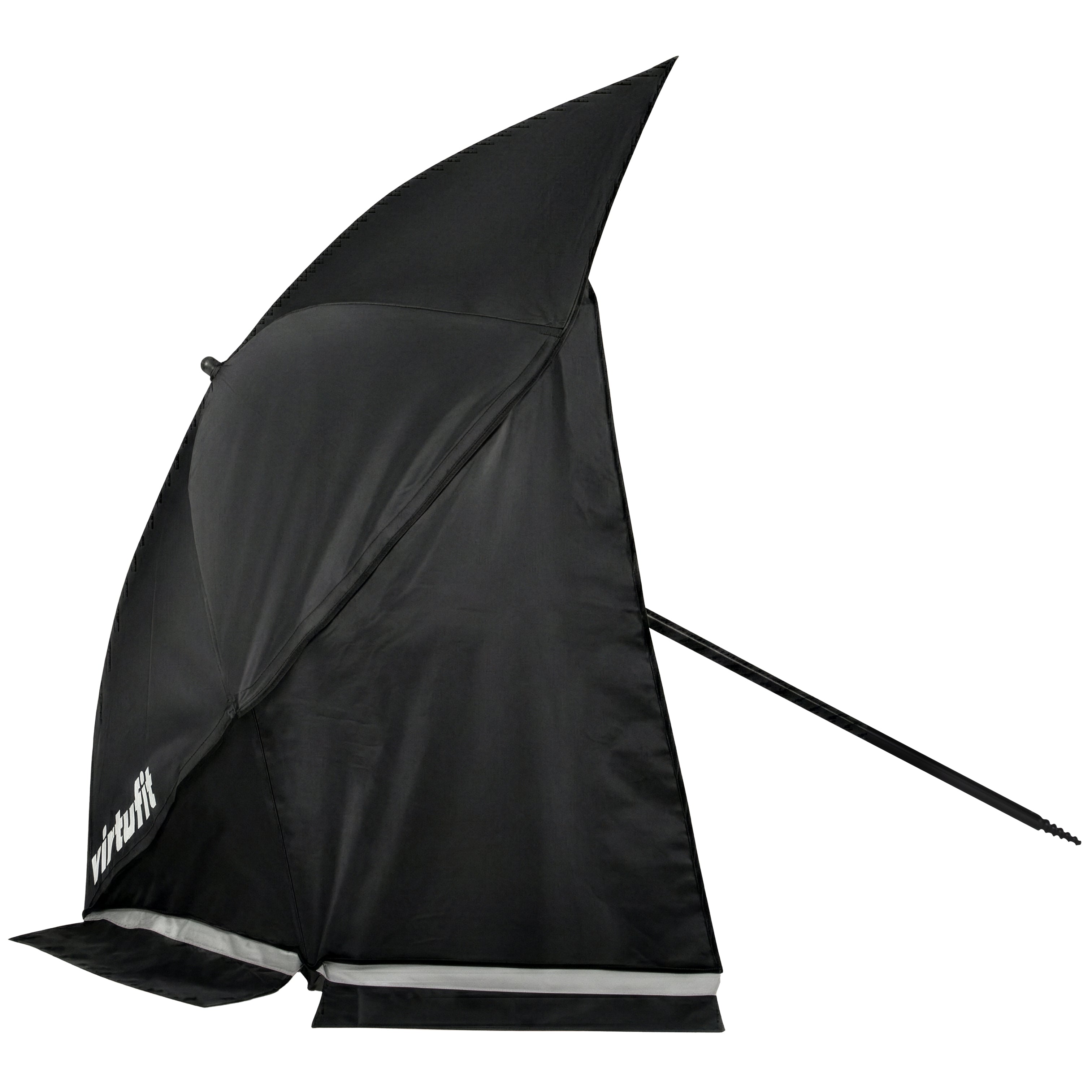 Parasol De Plage VirtuFit 200 Cm – Protection Contre Le Vent, Panneau En Maille, 4 Piquets, Sac De Transport