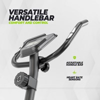 Infographic met de exacte productafmetingen in centimeters van de VirtuFit HTR100 fitnessfiets