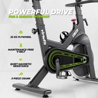 Infographic over de krachtige aandrijving die zorgt voor een soepele workout.