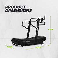 Infographic met de exacte product afmetingen van de VirtuFit Pro Elite HiiT Running Loopband die een lengte van 170 centimeter en een breedte van 81 centimeter heeft.