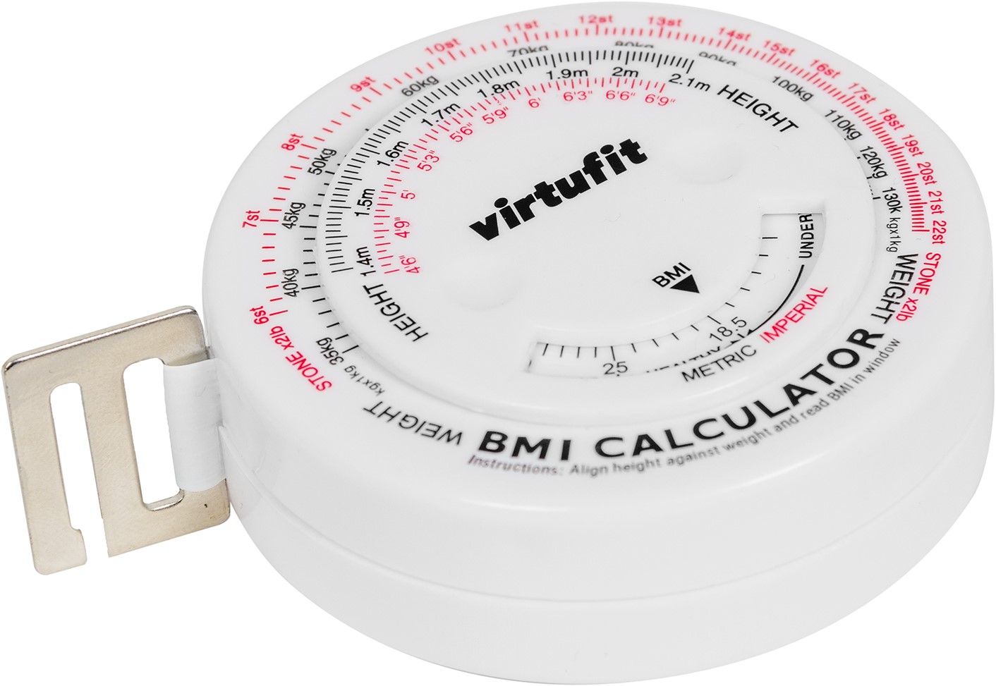 Meter bad Land van staatsburgerschap VirtuFit Omtrekmeter - Meetlint met BMI Calculator - 150 cm | Fitwinkel.nl
