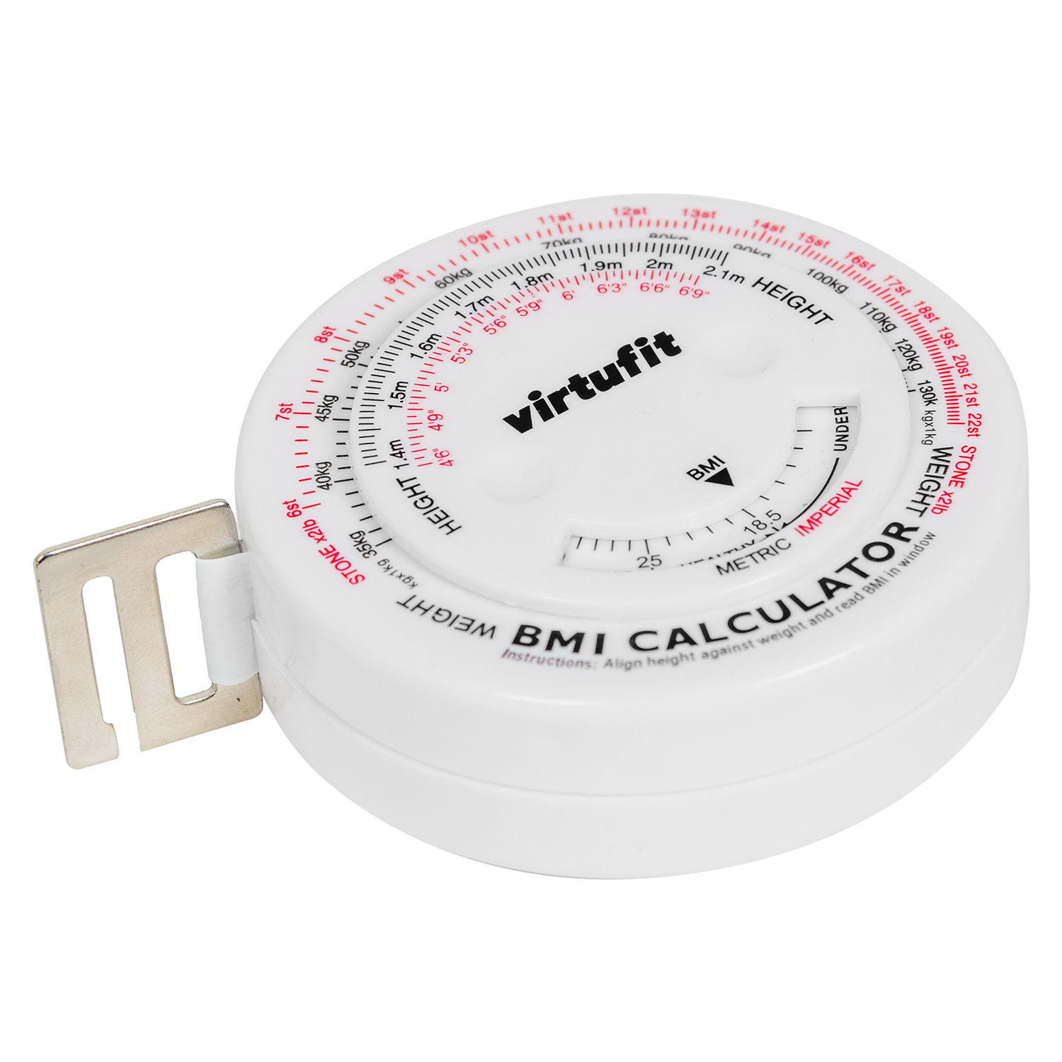 klein Geladen achtergrond VirtuFit Omtrekmeter - Meetlint met BMI Calculator - 150 cm | Fitwinkel.nl