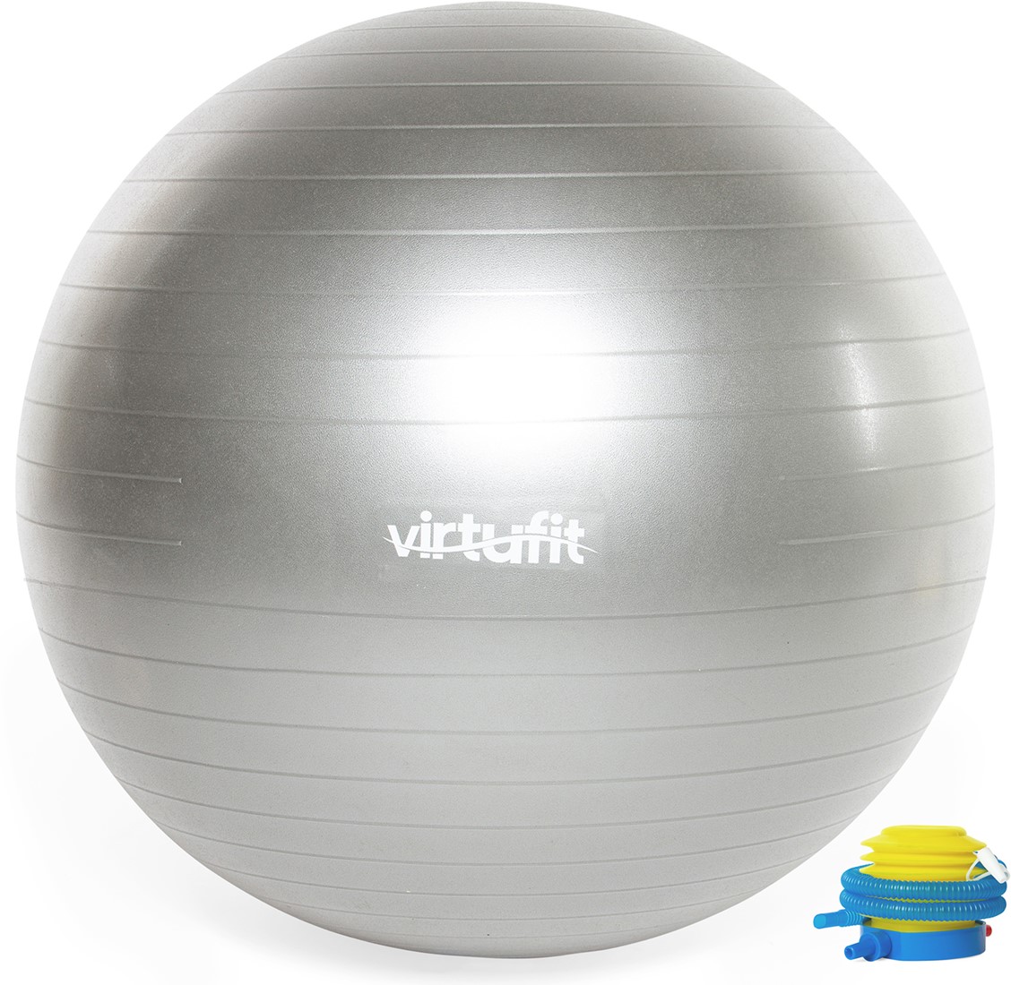 pols Dochter Groene bonen VirtuFit Anti-Burst Fitnessbal Pro - Gymbal - Swiss Ball - met Pomp - Grijs  - 65 cm | Fitwinkel.nl