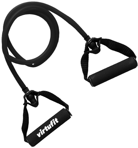 VirtuFit Weerstandskabel Zwart - Fitness Elastiek - Met Handvat - Medium
