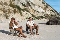 VirtuFit Opvouwbare Camping Stoel - Strandstoel - Beige - sfeerafbeelding 2