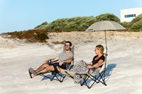 VirtuFit Opvouwbare Camping Stoel met Voetsteun - Strandstoel - Beige - sfeerafbeelding 3
