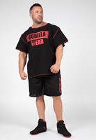 Gorilla Wear Wallace Workout Top - Zwart/Rood-3