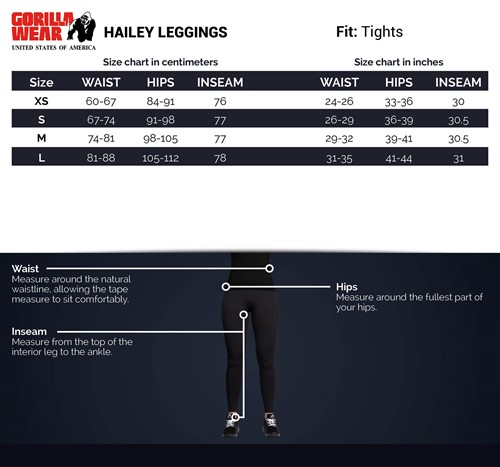 Size Chart Hailey Leggings