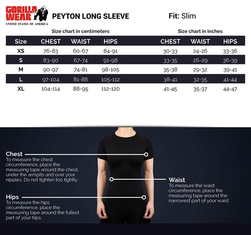 Peyton Size Chart