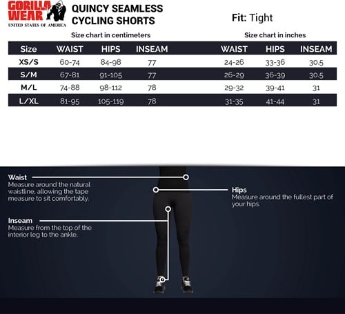 Women-size-chart-quincy-seamless-cycling-shorts