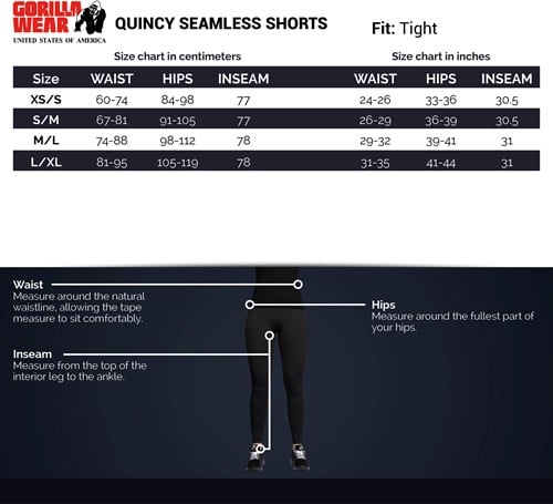 Women-size-chart-quincy-seamless-shorts