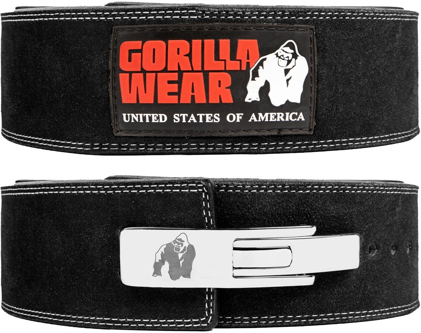 Gorilla Wear 4 Inch Leren Lever Lifting Belt - Zwart - L/XL