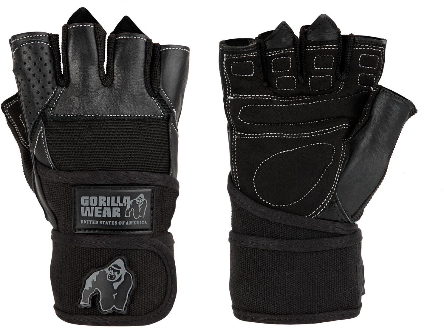 Gorilla Wear Dallas Wrist Wrap Handschoenen - Fitness Handschoenen - Zwart - S