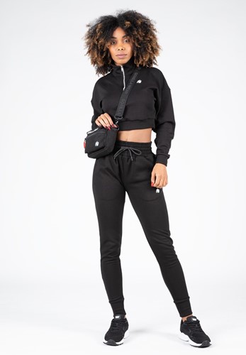 Gorilla Wear Ocala Cropped Half-Zip Sweatshirt - Zwart-3