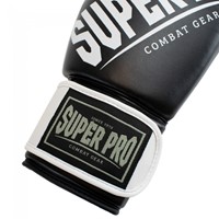 Super Pro Combat Gear Rebel (Kick)Bokshandschoenen - Zwart/Grijs/Wit