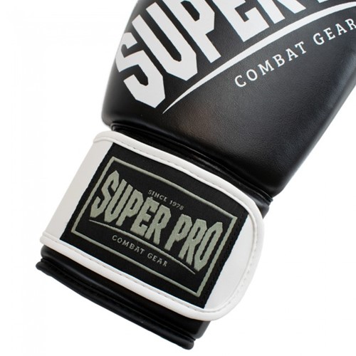 Super Pro Combat Gear Rebel (Kick)Bokshandschoenen - Zwart/Grijs/Wit