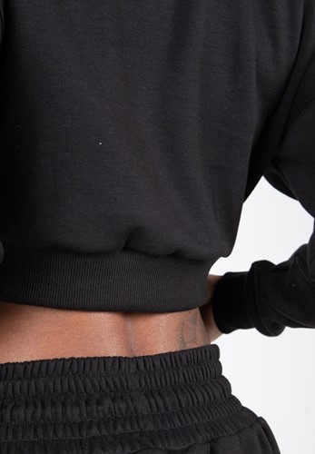 Gorilla Wear Ocala Cropped Half-Zip Sweatshirt - Zwart
