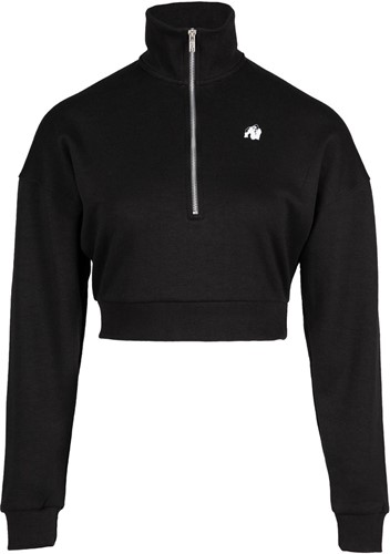 Gorilla Wear Ocala Cropped Half-Zip Sweatshirt - Zwart