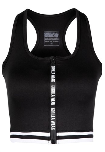 Gorilla Wear Mesa Zip Front Crop Top - Zwart